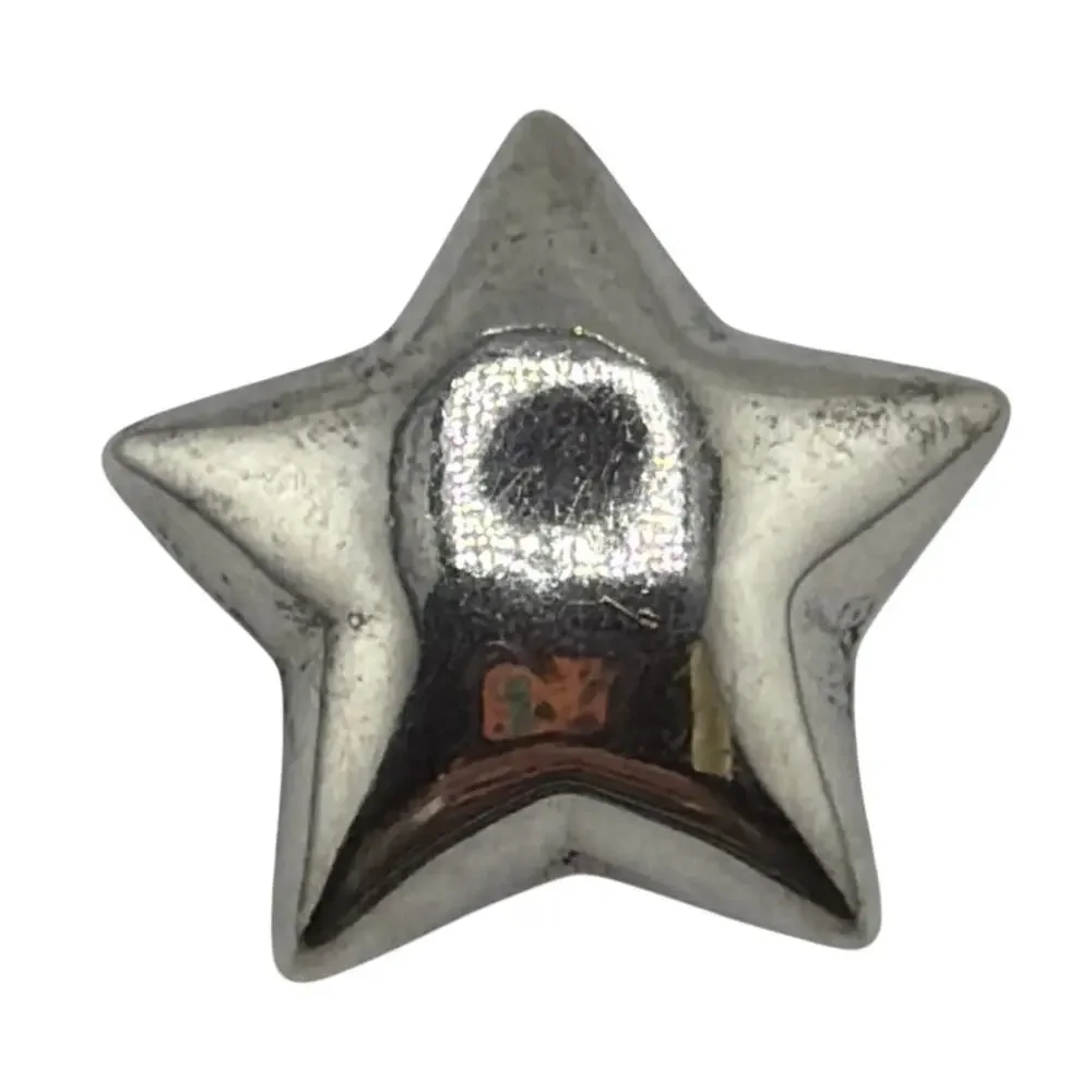 Vintage Mexican Sterling Silver Puffy Star Brooch